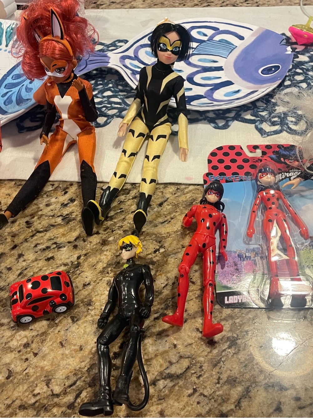 Miraculous Ladybug Inspired Kids Action Doll Set. 6 dolls total.
